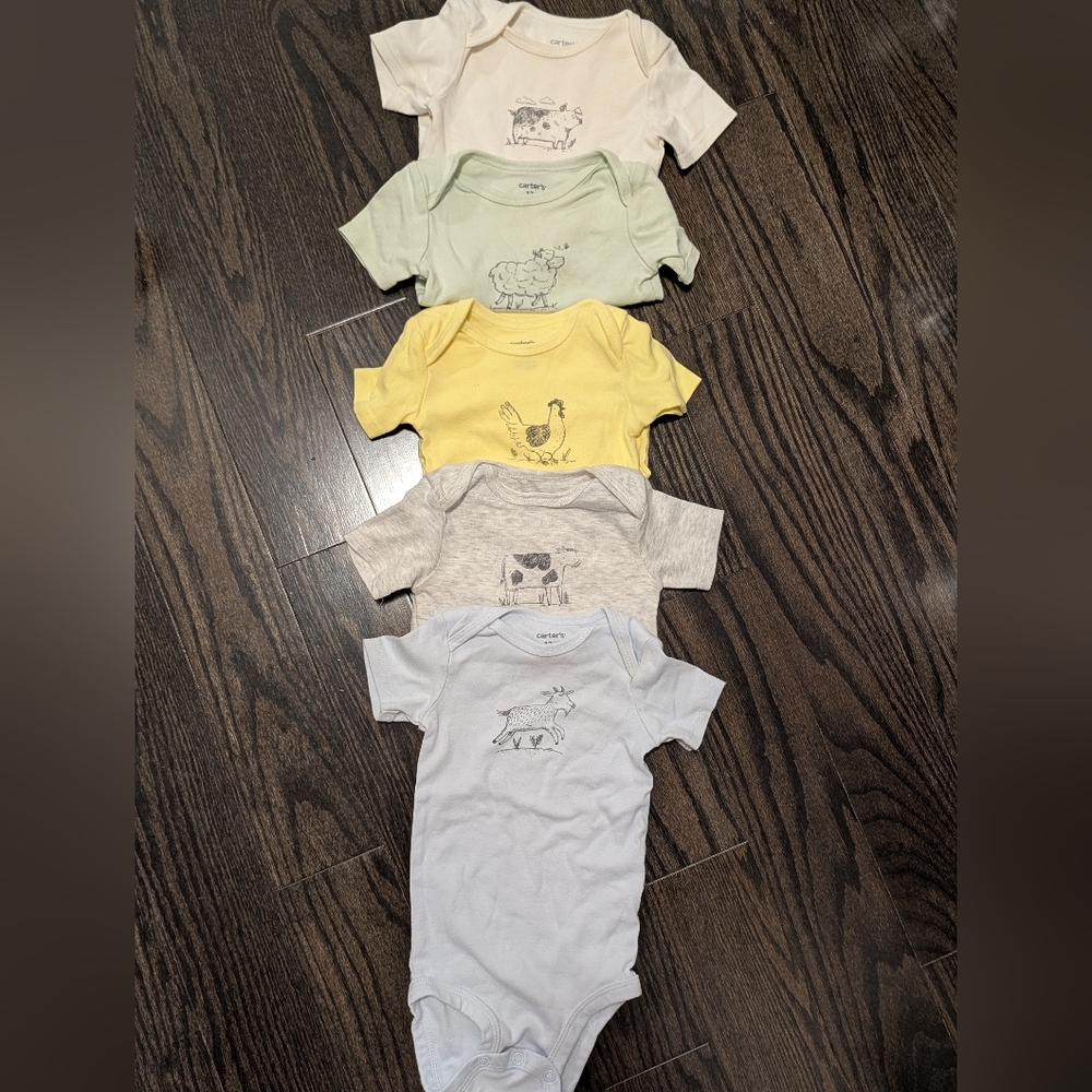 2/$35 Carter’s Farm Animal onesies • 5-Pack • Size 12M